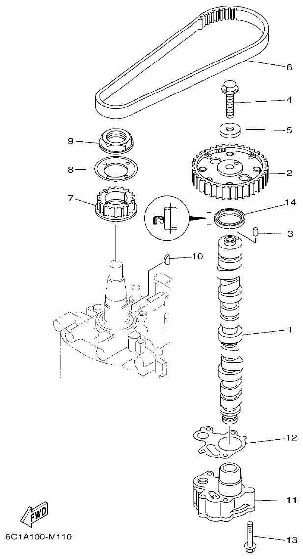 Yamaha FT50JET, FT60GET OIL PUMP parts diagram